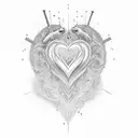 heart fire tattoo design idea