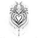 heart fire tattoo design idea