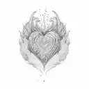fire heart tattoo design idea