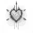 fire heart tattoo design idea