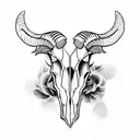goat skull tattoo design idea