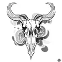 goat skull tattoo design idea