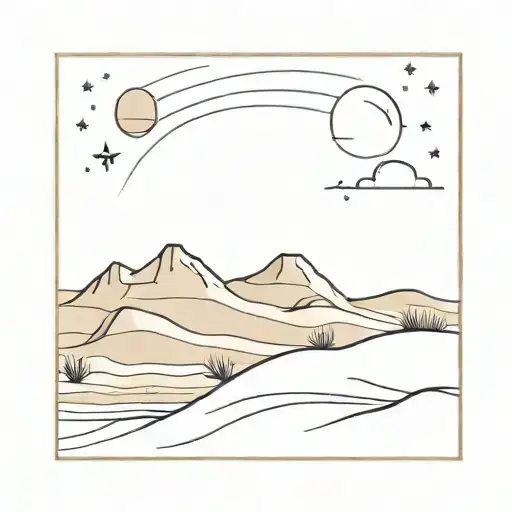 night sky and sand dune combined tattoo design idea