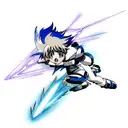 blue lightning anime style tattoo design idea