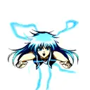 blue lightning anime style tattoo design idea