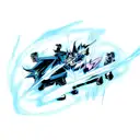 blue lightning anime style tattoo design idea