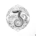 Jormungandr and Yggdrasil tattoo design idea