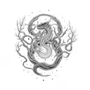 Jormungandr and Yggdrasil tattoo design idea