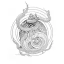 Jormungandr and Yggdrasil tattoo design idea