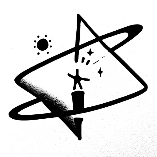 space cowboy tattoo design idea