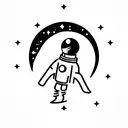 space cowboy tattoo design idea
