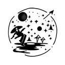 space cowboy tattoo design idea