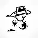space cowboy tattoo design idea