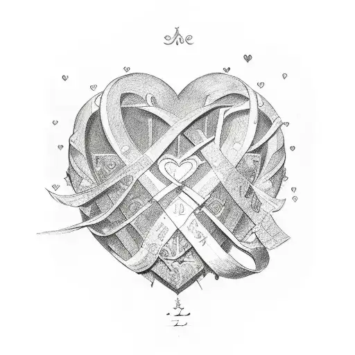 the inscription LOVE with a heart and Ukrainian ornament tattoo design idea