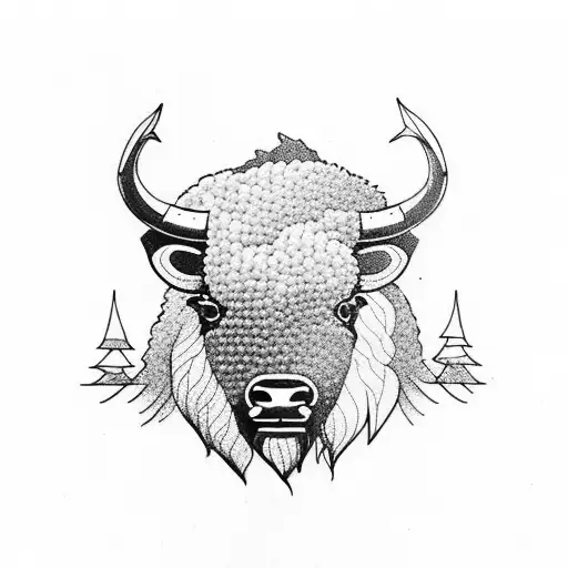 bison  tattoo design idea