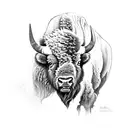 bison  tattoo design idea