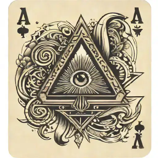 ace of spades playing card  featuring radiant eye of providence. tattoo design idea