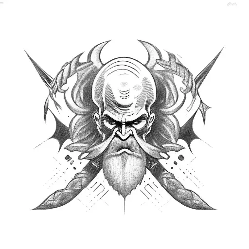 Mimir from God of War tattoo design idea
