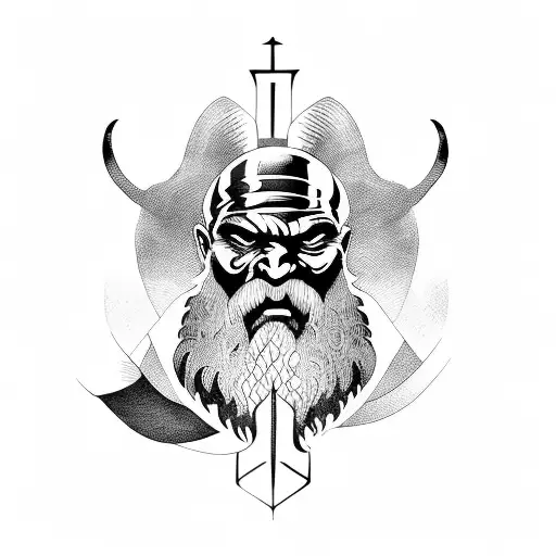 Mimir from God of War tattoo design idea