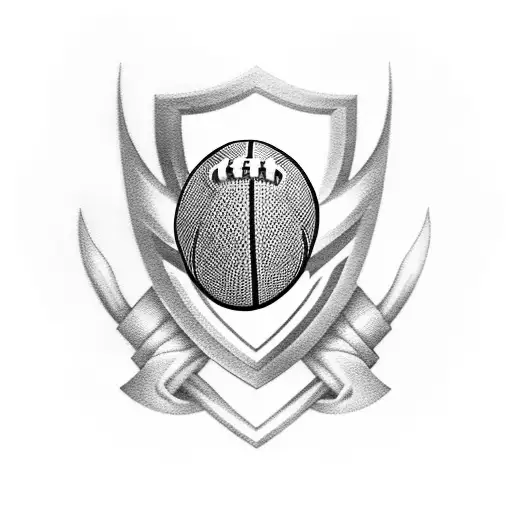 A blackwork tattoo of a football with the Arsenal logo tattoo design idea