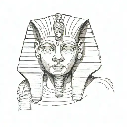 sphinx face with 3 eyes tattoo design idea
