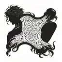 Orpheus and Eurydice separated and looking tattoo design idea