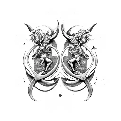 gemini zodiac sign tattoo design idea