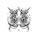 gemini zodiac sign tattoo design idea