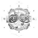 gemini zodiac sign tattoo design idea