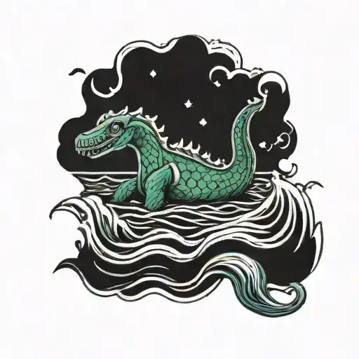 Loch Ness monster tattoo design idea