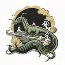 Loch Ness monster tattoo design idea