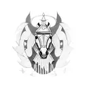 castle horse and knight tattoo design idea