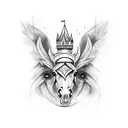 castle horse and knight tattoo design idea