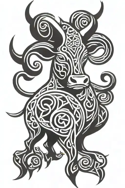 Celtic bull tattoo design idea