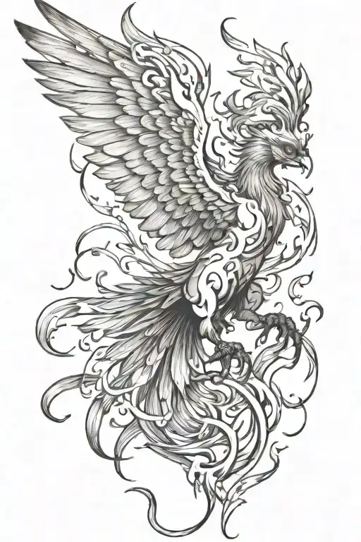  phoenix bird  rising from the ashes  tattoo design idea