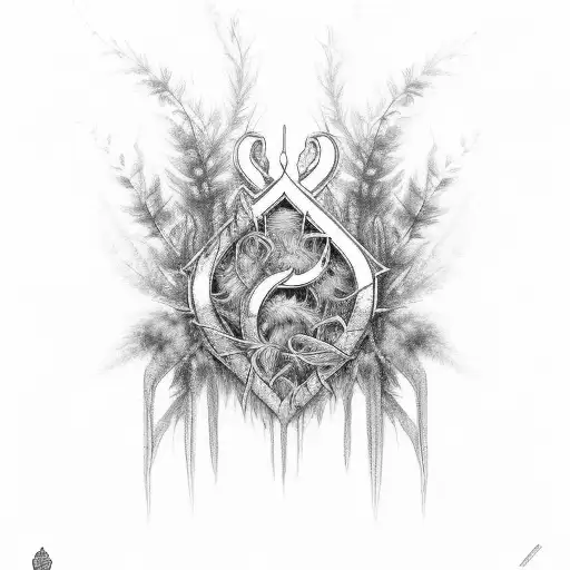 Written 'veni vidi vici' entwined among nettles, brambles, and tall grass. tattoo design idea