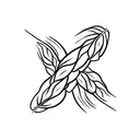 3 pieces of wheat with a sunset in the background tattoo design idea