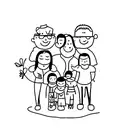 5 people family tattoo design idea