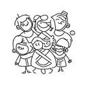 5 people family tattoo design idea