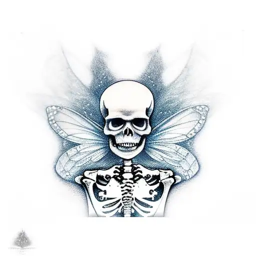 fairy skeleton tattoo design idea