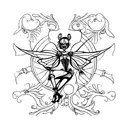 fairy skeleton tattoo design idea