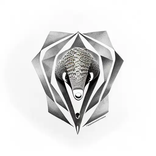 Pangolin Sholder tattoo, black and white,  tattoo design idea
