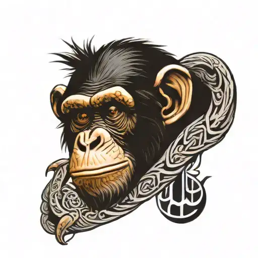 chimpanzee forearm tattoo design idea