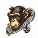 chimpanzee forearm tattoo design idea
