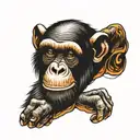 chimpanzee forearm tattoo design idea