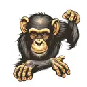 chimpanzee forearm tattoo design idea