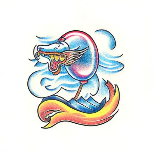balão de cobra tattoo design idea