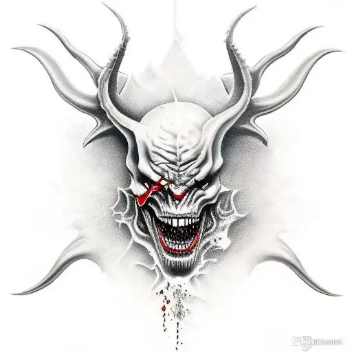 devil dangerous blood tattoo design idea