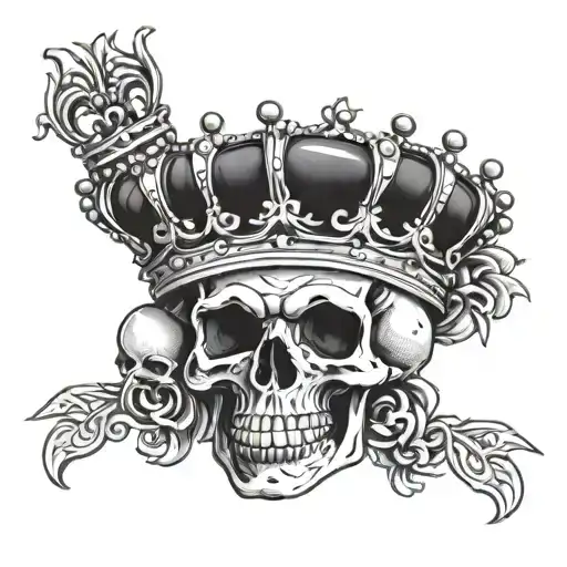 Skulls of kings crown tattoo design idea