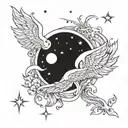 A celestial themed tattoo incorporating our wedding date June 15, 2024 tattoo design idea